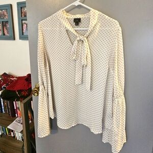 Worthington Flare Sleeve Blouse, Size Large